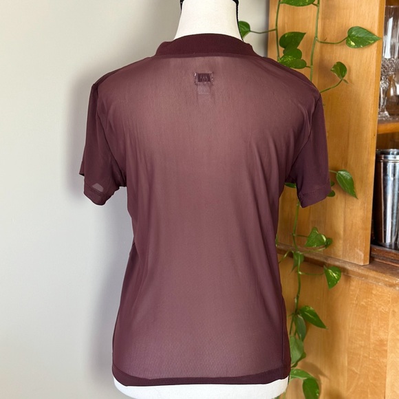 BDG burgundy mesh sheer tee - Picture 3 of 5